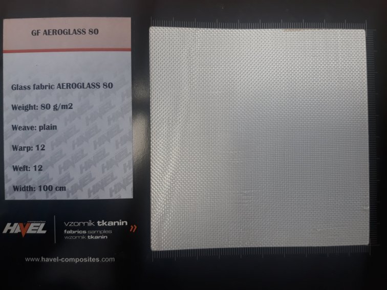 Стеклоткань 80 г/м²  (AeroGlass®, plain weave) ширина 100 см